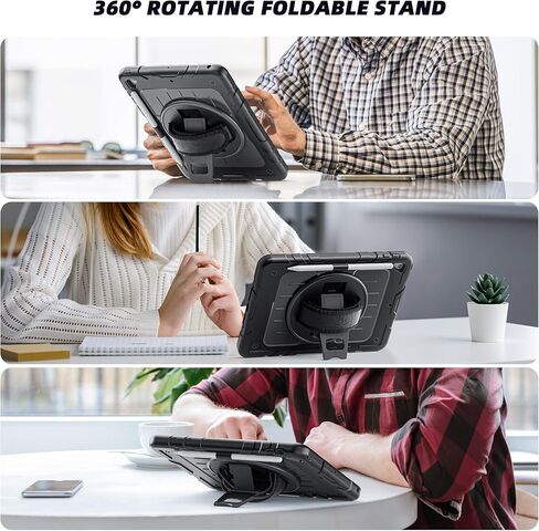 Case for iPad 6th/ 5th Generation 9.7 '' مع حامل قلم الرصاص على الشاشة [360 حزام يدوي دوار] والوقوف ، حالة مقاومة للمنزل لـ iPad 6th/ 5th/ Air 2/ Pro 9.7 (أسود) in Kuwait