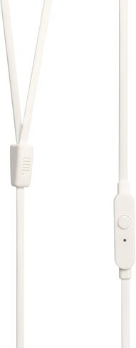 JBL Tune 110 - in-Ear Headphones Pure Bass Sound, 1-Button Remote, Microphone and Tangle-Free Flat Cable (Black) in Kuwait