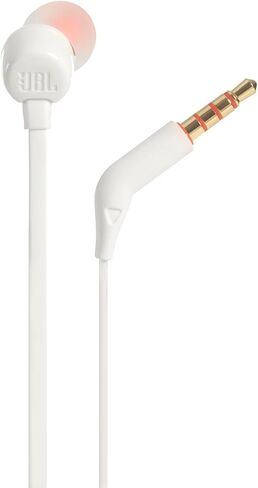 JBL Tune 110 - in-Ear Headphones Pure Bass Sound, 1-Button Remote, Microphone and Tangle-Free Flat Cable (Black) in Kuwait