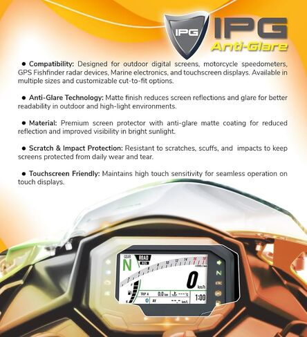 IPG Proactive Made for Kawasaki 2021-24 Z650RS / S132 N83 Dashboard 9H صلابة الشاشة واقي نانو السيراميك فائقة الاستجابة وضوح عالية مضادة لخدش Kawaz650rs in Kuwait