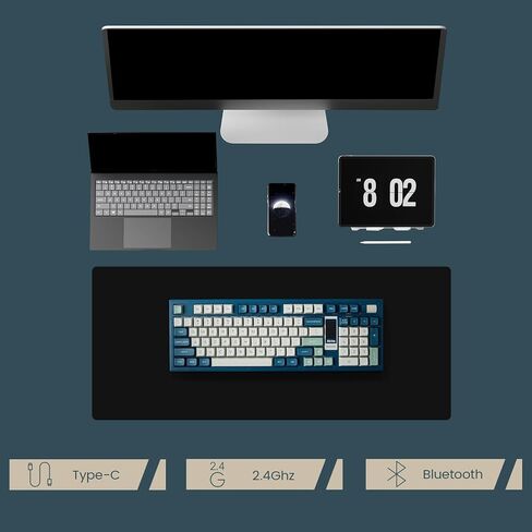 Akko 5098B Wireless Gaming Keyboard with Screen, Wasteland Survival Mechanical Keyboard with Scroll Wheel, Hot-Swappable Gaming Keyboard with Numberpad, RGB Gasket Keyboard, Piano Pre Lubed Switch in Kuwait