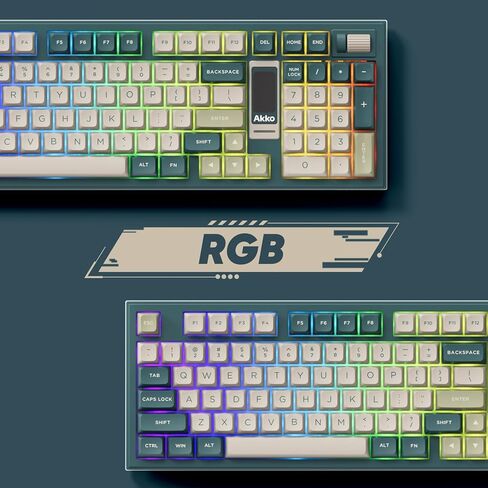 Akko 5098B Wireless Gaming Keyboard with Screen, Wasteland Survival Mechanical Keyboard with Scroll Wheel, Hot-Swappable Gaming Keyboard with Numberpad, RGB Gasket Keyboard, Piano Pre Lubed Switch in Kuwait