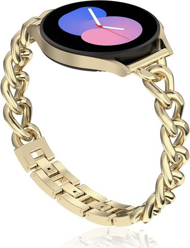 Metal Chain Band Compatible with Samsung Galaxy Watch 7 6 5 4 FE Band 40mm 44mm,Galaxy Active 2 Watch Band/Galaxy Watch 6 4 Classic, 20mm Stainless Steel Bracelet for Women Men in Kuwait