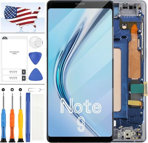 TFT for Samsung Galaxy Note 9 Screen Replacement with Frame,for Samsung Note 9 LCD Touch Display Digitizer Assembly SM-N9600 SM-N960F SM-N960U Repair Kit (Not Fingerprint) (Blue) in Saudi Arabia