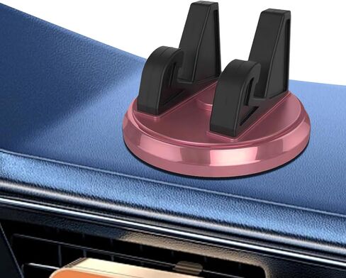 Pack-1 Car 1.69" x 2.83" Dashboard Mobile Phone Holder, Non-Slip One-Handed Holding Center Console Desktop Navigation Bracket, 360 Degree Rotatable Bracket, Universal for Cars Home (Black) in Saudi Arabia