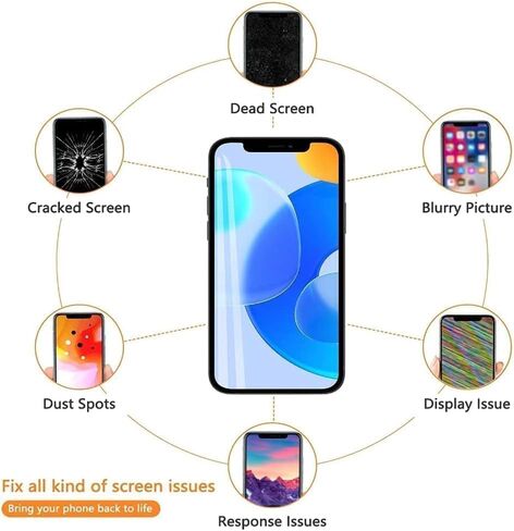 لاستبدال شاشة iPhone ، مجموعة أرقام شاشة Digitizer Digitizer 3D Touch Touch مع مجموعة أدوات الإصلاح وحامي الشاشة (15 Pro Max) in Saudi Arabia