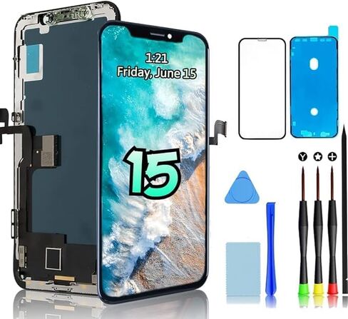 لاستبدال شاشة iPhone ، مجموعة أرقام شاشة Digitizer Digitizer 3D Touch Touch مع مجموعة أدوات الإصلاح وحامي الشاشة (15 Pro Max) in Saudi Arabia