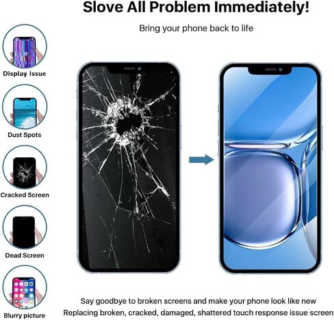 لاستبدال شاشة iPhone ، مجموعة أرقام شاشة Digitizer Digitizer 3D Touch Touch مع مجموعة أدوات الإصلاح وحامي الشاشة (15 Pro Max) in Saudi Arabia