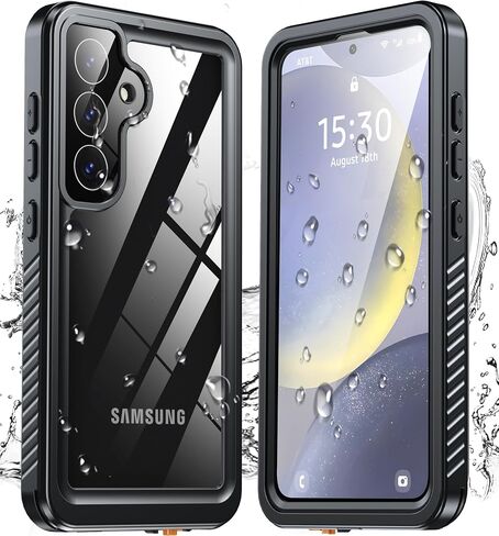 ANTSHARE for Samsung Galaxy S25 Case Waterproof, [IP68 Underwater] Built-in Screen/Camera Protector, 12 FT Military Dropproof Full Body Shockproof, Protective Phone Case for Galaxy S25 Case 6.2"-Black in Kuwait