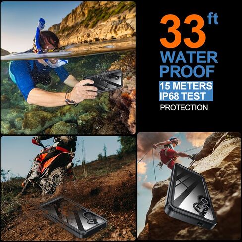 ANTSHARE for Samsung Galaxy S25 Case Waterproof, [IP68 Underwater] Built-in Screen/Camera Protector, 12 FT Military Dropproof Full Body Shockproof, Protective Phone Case for Galaxy S25 Case 6.2"-Black in Kuwait