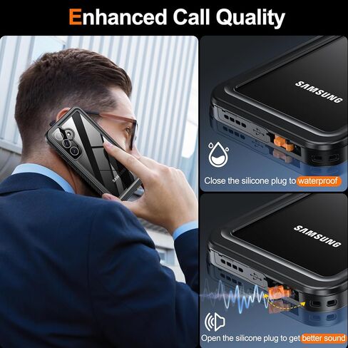 ANTSHARE for Samsung Galaxy S25 Case Waterproof, [IP68 Underwater] Built-in Screen/Camera Protector, 12 FT Military Dropproof Full Body Shockproof, Protective Phone Case for Galaxy S25 Case 6.2"-Black in Kuwait