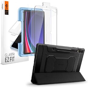 Spigen Galaxy Tab S10/S9 Plus Rugged Armor Pro Black & Galaxy Tab S9 Plus / S10 Plus Glas.tR EZ Fit (1P)