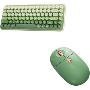 Tri-Mode Typewriter Style Keyboard with Dual-Mode Cat Paw Wireless Mouse