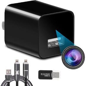 Mini Camera 1080p HD ، كاميرا الحيوانات الأليفة للطفل ، مربية ، أمن المنزل - لا مطلوب واي فاي ، التوصيل والاستخدام ، تشغيل بطاقة USB/SD سهلة ، جدار أو بنك الطاقة ، مسجل فيديو داخلي وخارجي