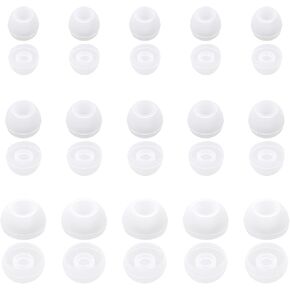 30 Pcs Earbud Replacement Pieces Silicone Earbuds Cap Fit Most in- Ear Headphones Eartips (Inner Hole 4mm-6.5mm) Ear Tips Cushion Earphones Earbuds (White)