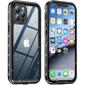 Design for iPhone 12 Pro Max Case Waterproof, Full Body Underwater Dustproof Shockproof Case Built-in Screen Protector - Clear