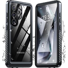 ANTSHARE for Samsung Galaxy S25 Case Waterproof, [IP68 Underwater] Built-in Screen/Camera Protector, 12 FT Military Dropproof Full Body Shockproof, Protective Phone Case for Galaxy S25 Case 6.2"-Black