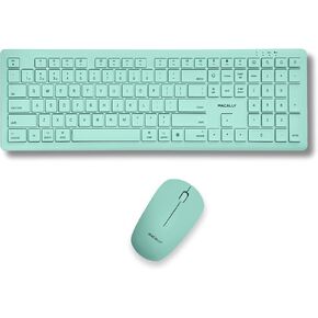 مجموعة لوحة مفاتيح وماوس لاسلكية من Macally لأجهزة Mac mini/Pro، وiMac، وMacBook، وiPad، وiPhone - مجموعة لوحة مفاتيح وماوس متوافقة مع بلوتوث Apple (أجهزة متعددة، قابلة لإعادة الشحن، مفاتيح تعبيرية) in Saudi Arabia