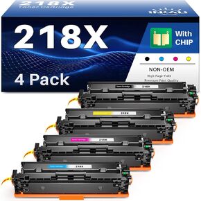 (Smart Chip Recognition) 218X Toner Cartridges 4 Pack Compatible Replacement for HP 218X 218A W2180X W2180A Toner for HP Color Laserjet Pro 3201dw, MFP 3301cdw/3301fdw/3301sdw | High-Yield 3,200 Pages