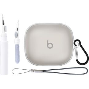 Clear Case Compatible with Beats Powerbeats Pro 2, Soft Transparent TPU Protective Case with Key Chain Cleaning Kit and Lanyard for Men Women