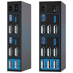 8K@60Hz Displayport KVM Switch 2 or 3 Monitors 2 Computers Display Port 4K@120Hz USB3.0 KVM Switches for 2 PC Share 2/3 Monitor and 1 Set of Keyboard Mouse Printer and U Disk with 2 USB Cables