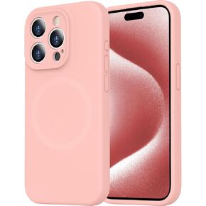 مغناطيسي لحالة iPhone 15 Pro ، متوافقة مع Magsafe ، [بطانة الألياف الدقيقة المضادة للخلع] حالة هاتف واقية من السيليكون مقاوم للصدمة للرجال للنساء الفتيات 6.1 "