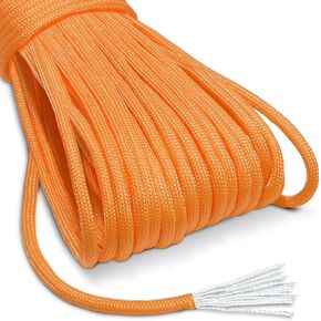 CooBigo Paracord Rope 1000lb,4mm 12 Strand Parachute Cord,100ft Orange Paracord for DIY Weave Bracelet/Lanyards,Tent Camping,Hiking,Survival,or Others Outdoor Gear