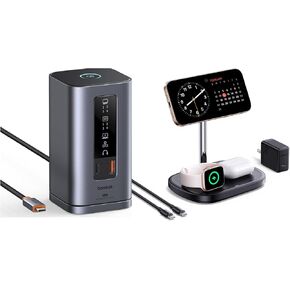 Baseus Docking Station 11 in 1 and Baseus MagSafe-Compatible 3 in 1 Wireless Charger Stand
