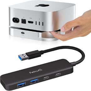 Mac Mini M4 Dock with 40Gbps M.2 NVMe SSD Enclosure and Dual USB C USB A 3.0 Hub