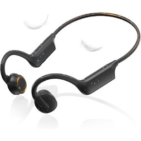 سماعات توصيل العظام ، تصميم ملائم للبشرة ، IP67 Spectproof Sports لتشغيل المشي لمسافات طويلة مع MIC ، وقت اللعب 28 ساعة ، شحن سريع ، سماعات أذن مفتوحة Bluetooth 5.3