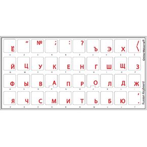 Russian Transparent with RED Lettering Stickers for PC Keyboards LAPTOPS Desktop