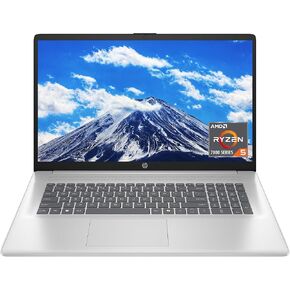 HP 17.3 inch Laptop, HD+ Display, AMD Ryzen 5 7520U, 16 GB RAM, 512 GB SSD, AMD Radeon Graphics, Windows 11 Home, Natural Silver, 17-cp2199nr