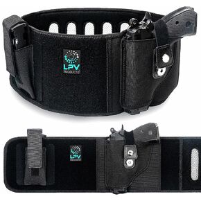 Premium Belly Band Holster for Deep Concealment, Magnetic Retention – Fits 99% of Handguns incl SIG P365 Glock 19 Hellcat Pro etc | Extra-Wide Comfort Band | Super Strong Closure + Spare MAG Pouch