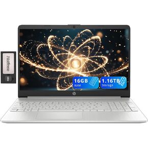HP 15.6" FHD Anti-Glare Laptop, Intel i3-1215U, 16GB DDR4 RAM, 672GB Storage(512GB SSD + 160GB Docking Station Set), Intel UHD Graphics, Full Size Keyboard, Webcam, Windows 11, Silver