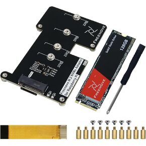 FreeNove M.2 NVME Adapter V2 لـ Raspberry PI 5 (بدون SSD) ، لوحة إضافية M.2 HAT ، حجم محرك الحالة الصلبة 2230 2242 2260 2280 ، PCIE 2.0/3.0 ، MAX SPEED 1231 MB/S