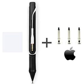 Pressure Sensitive Smart Stylus Pen Bundle with SonarPen Replacement Nib Set Optimized for iOS, Compatible with Apple iPad/iPhone/Android/Switch/Chromebook (White)
