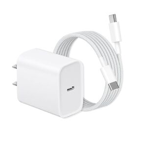 20W USB C Fast Charger Braided Cable Fit for New Airpods 4, AirPods Pro (2nd Generation) Wireless Earbuds, AirPods Max 2 (2024 Charger Charging Cable Cord（6FT）