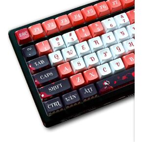 PBT 130 Key Custom keycaps, XDA Profile Custom, Universal Compatibility with 60%, 65%, 75%, and 100% Mechanical Keyboards，Dye-Sublimation ，Black（only keycaps） (Black)