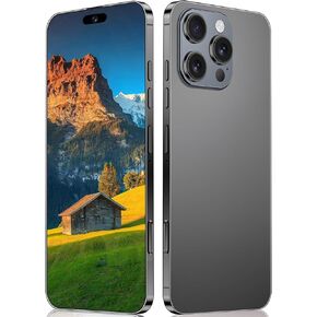 I14 PRO MAX 5G Phone,Smartphone Unlocked Cell Phone 8GB+256GB/6.82" Display/64MP+108MP Camera/6800 mAh Battery Super Endurance, Dual SIM Card/Face Unlock/GPS/Fingerprint Button Unlock (Black)