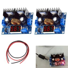 2Pcs XH-M404 Voltage Regulator Module DC 4-40V 8A Step-Down Regulator Converter DC XL4016 Xl4016E1 Digital PWM Adjustable DC-DC with Wire