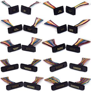 1 Pair Magnetic Pogo Pin Connector with 10CM Cable, 4P/6P/7P/8P/10P/12P/13P/14P/15P/16P/18P/20P Pogo Pin Magnetic Connector Male+Female Connector DC Power Socket Charge Connector (JH-WPogo-20Pin)