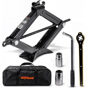 Scissor Jack for Car 2 Ton (4409 lbs) Heavy-Duty Car Jack Kit, Universal Tire Jack Tool Kit - Portable Car Lift Jack with Ratcheting Handle and L-Wrench for Auto SUV MPV