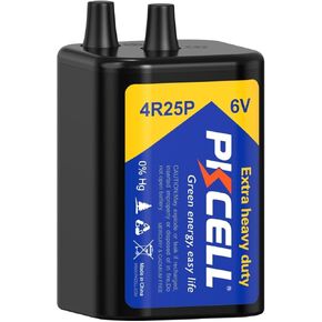 PKCELL 6 Volt Lantern Battery, 6V 4R25 Flashlight Battery with Spring Terminals, Heavy Duty Square Batteries with Long-Lasting Power for Lantern, Emergency Light, Deer Game Feeder, Fencing, 4 Count