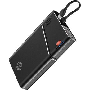 Portable Charger, 20000mAh 22.5W PD Super Fast Charging Power Bank with Detachable Cable, USB-C in&Out for iPhone 16/15/14/13,iPad,AirPods,Samsung,Google and More-Travel Essential Battery Pack