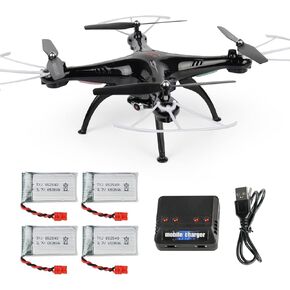 CHERWING SYMA X5SW-V3 WIFI FPV بدون طيار مع الكاميرا ، بطاريات 4pcs 650mAh وشاحن 4 في 1