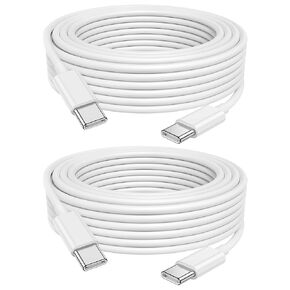 USB C to USB C Cable, 2Pack 60W[10FT+6FT], Type C to C Cable Fast Charging Cord for iPhone 16/15/Pro/Pro Max/Plus, MacBook Air 13 inch/iPad Pro/Air, Samsung Galaxy S23 S22, MacBook Air and More