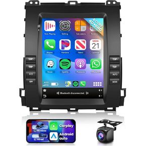 8 CORE 4G+64G Car Radio Stereo for Toyota Prado/for Lexus GX470 2002-2009 with Wireless CarPlay Android Auto, 9.7 Inch 1280 * 720P IPS Touch Screen Android 13 GPS WiFi Bluetooth 32-Band DSP Camera