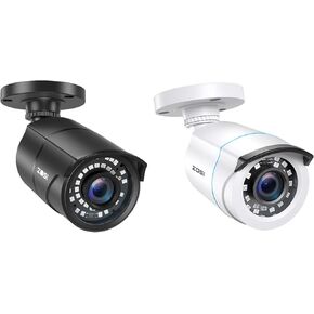 ZOSI 2Pack 2MP 1080p HD Security Camera Outdoor Indoor, 1920TVL Hybrid 4-in-1 (HD-CVI/TVI/AHD/CVBS) Home Surveillance Camera with IR Night Vision, Wide View Angle, Weatherproof CCTV Bullet Camera