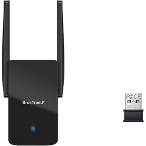 BrosTrend AX3000 WiFi 6 Access Point, Wall Plug Gigabit Wireless Access Point Dual Band + AX300 Nano USB WiFi 6 Adapter, 2.4GHz Only WiFi Adapter for Desktop PC Laptop for Windows 11/10/7, NOT for Mac