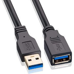 USB Extension Cable 1.6ft, USB 3.0 Extender Male to Female Cord High Data Transfer Compatible with Webcam,USB Keyboard,Flash Drive,Hard Drive,Printer, and More